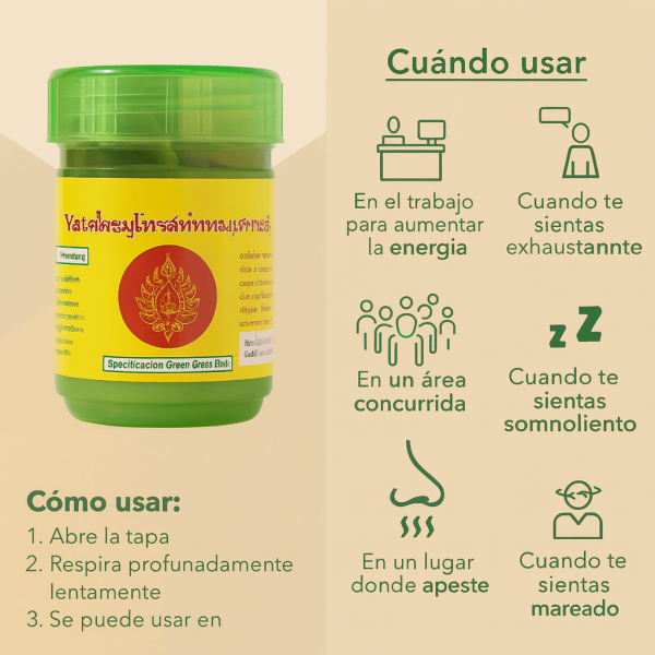 Yadom Inhalador Natural de Hierbas Tailandesas